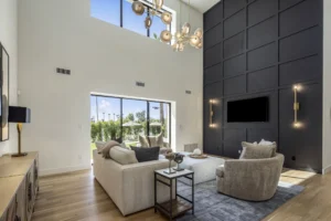 living room with sofas inside the hotel